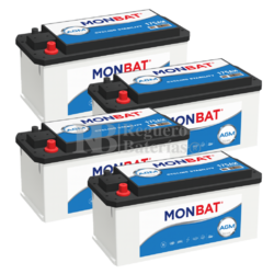 4 Baterias 12 Voltios 156 Amperios | AGM MONBAT 170B